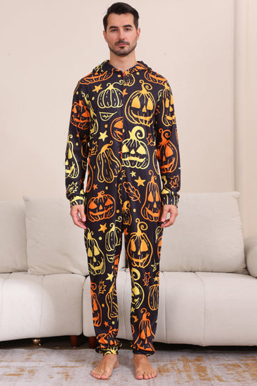 Estampado negro Conjunto de pijama familiar de Halloween a juego
